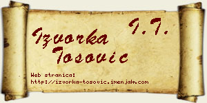 Izvorka Tošović vizit kartica